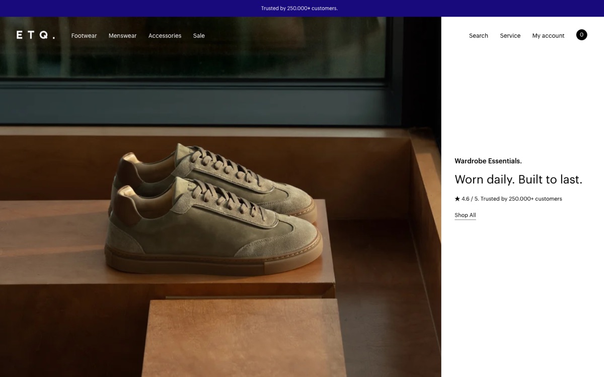 ETQ Amsterdam online store design, 2026