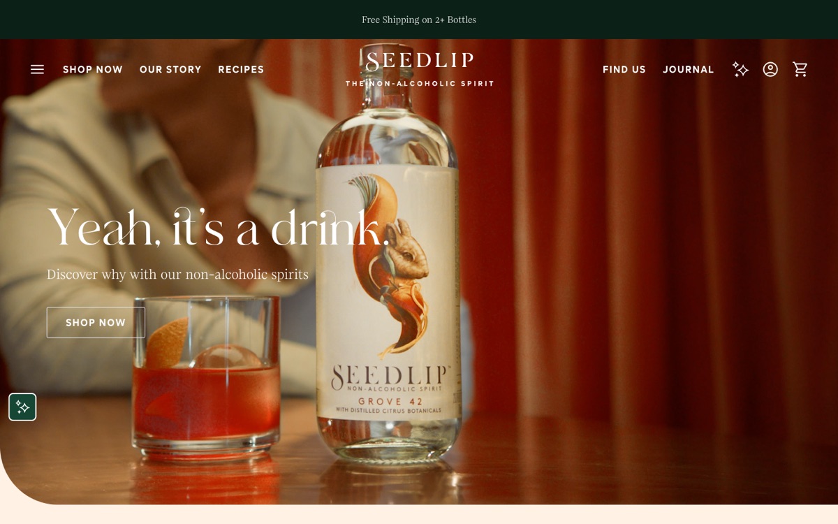 Seedlip online store design, 2026