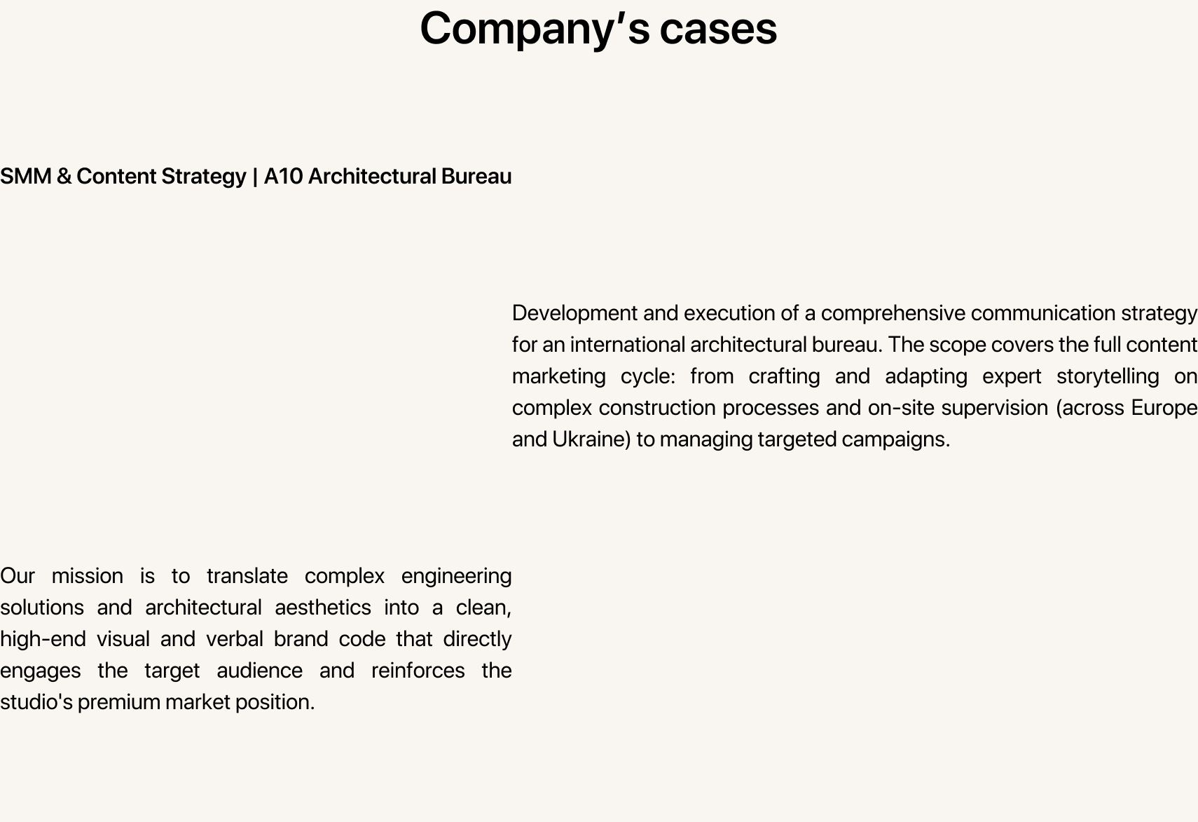A10 Architectural Bureau, additional visual