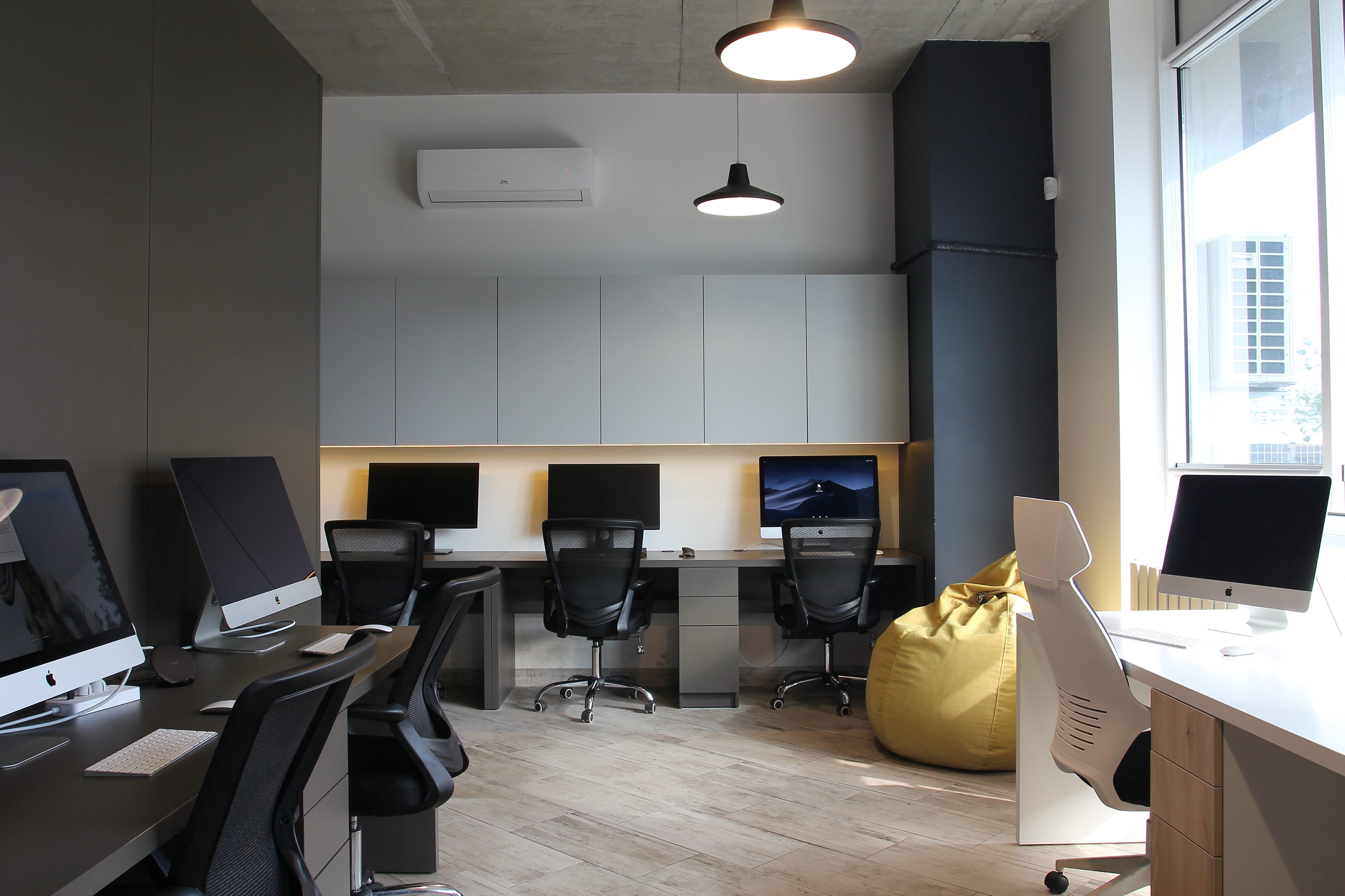 Newly installed desks