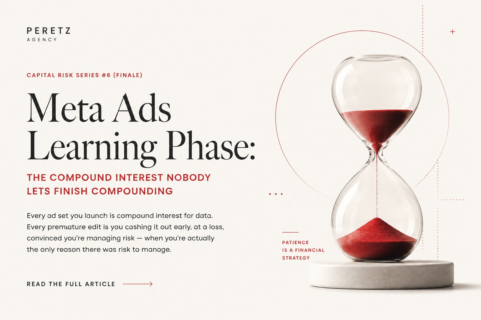 Meta Ads learning phase explained as compound interest for data, by Iryna Nechaeva, Peretz Agency