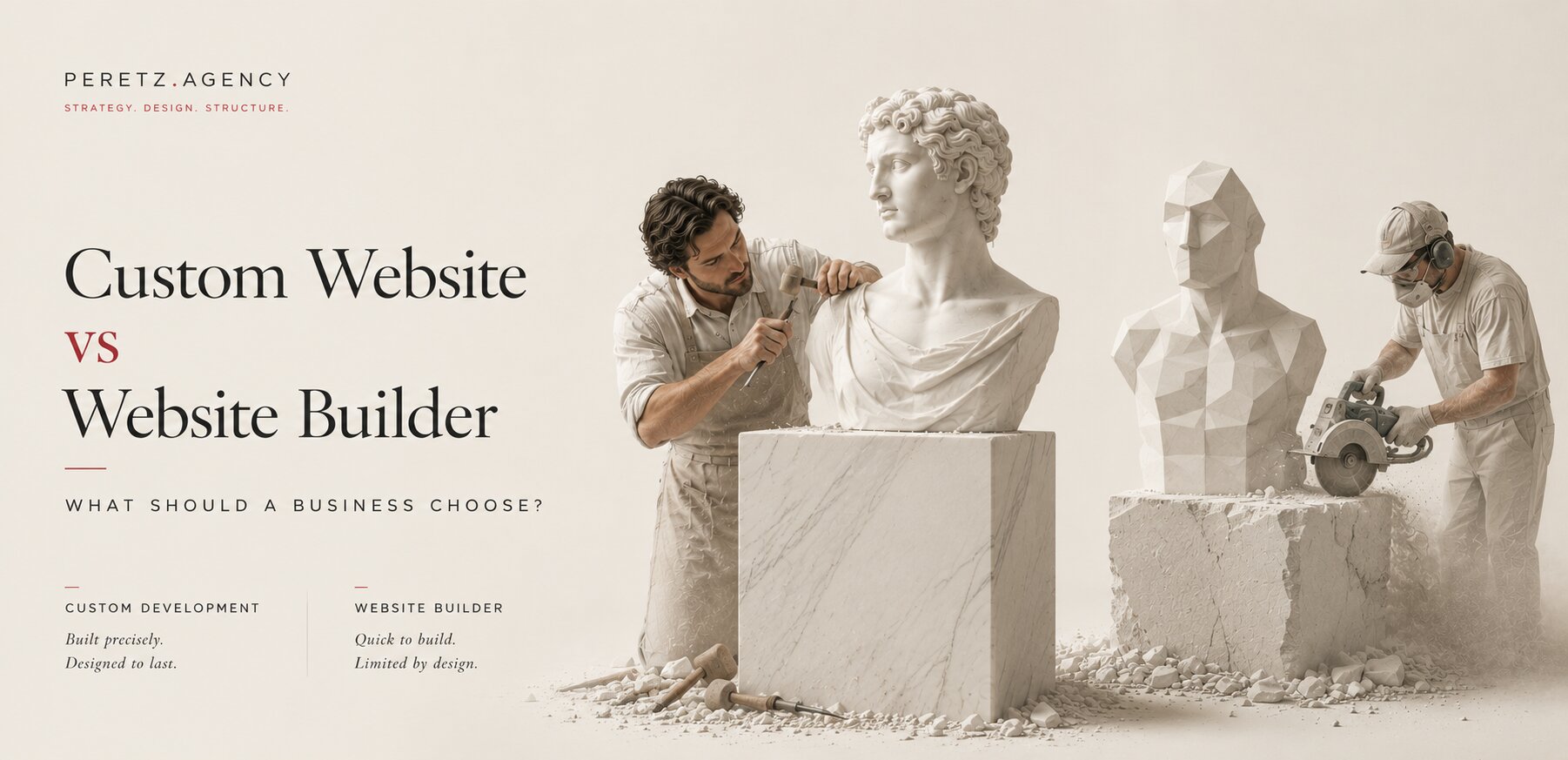 Custom website vs website builder, what should a business choose