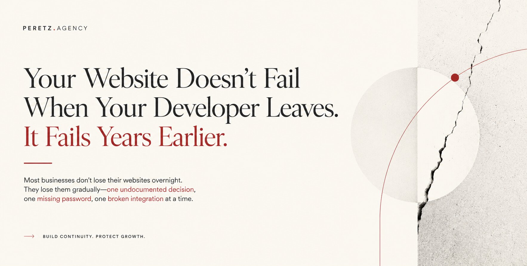 Your Website Doesn't Fail When Your Developer Leaves. It Fails Years Earlier.