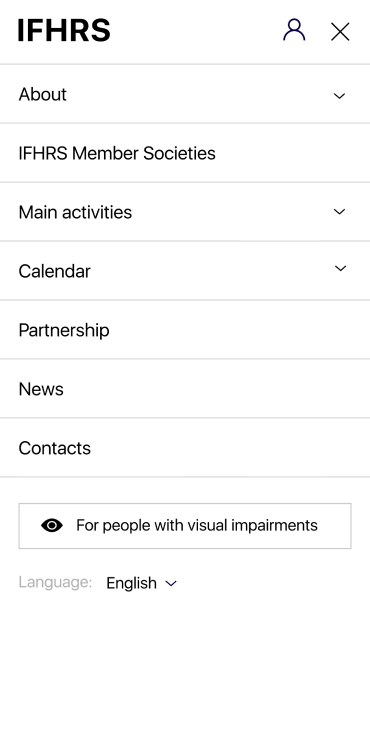 IFHRS mobile: main menu